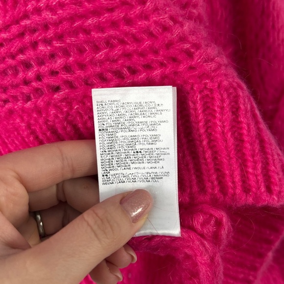 NWT Farm Rio Maxi Cable Chunky Knit Sweater Pink Medium M Spring Layering Topper - Picture 11 of 11
